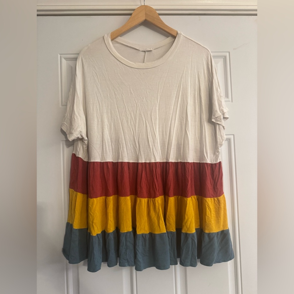 💕2 for $20💕Chic Soul Colorblock Short Sleeve Top